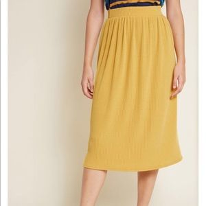 Modcloth Yellow Midi Skirt